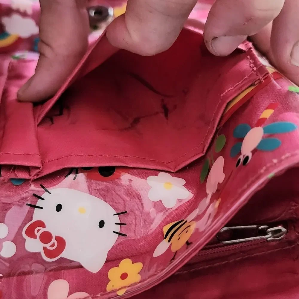 Hello Kitty Sanrio Girls Crossbody Messenger Bag Pink Rainbow Kitty
